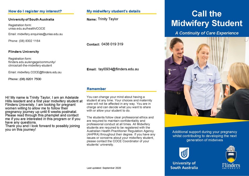 Call the Midwifery Student trifold with explanation_Page_1